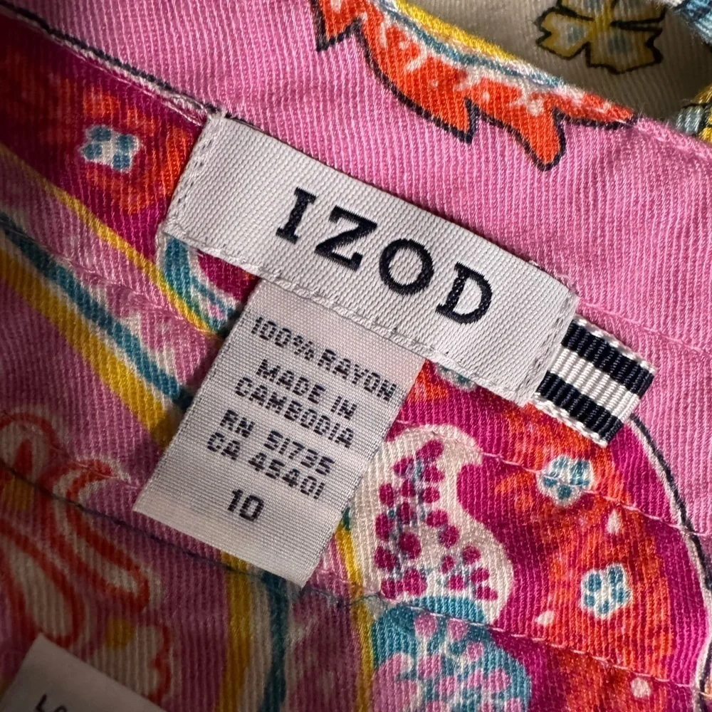 Izod Paisley Print Pleated Skirt Size 10
